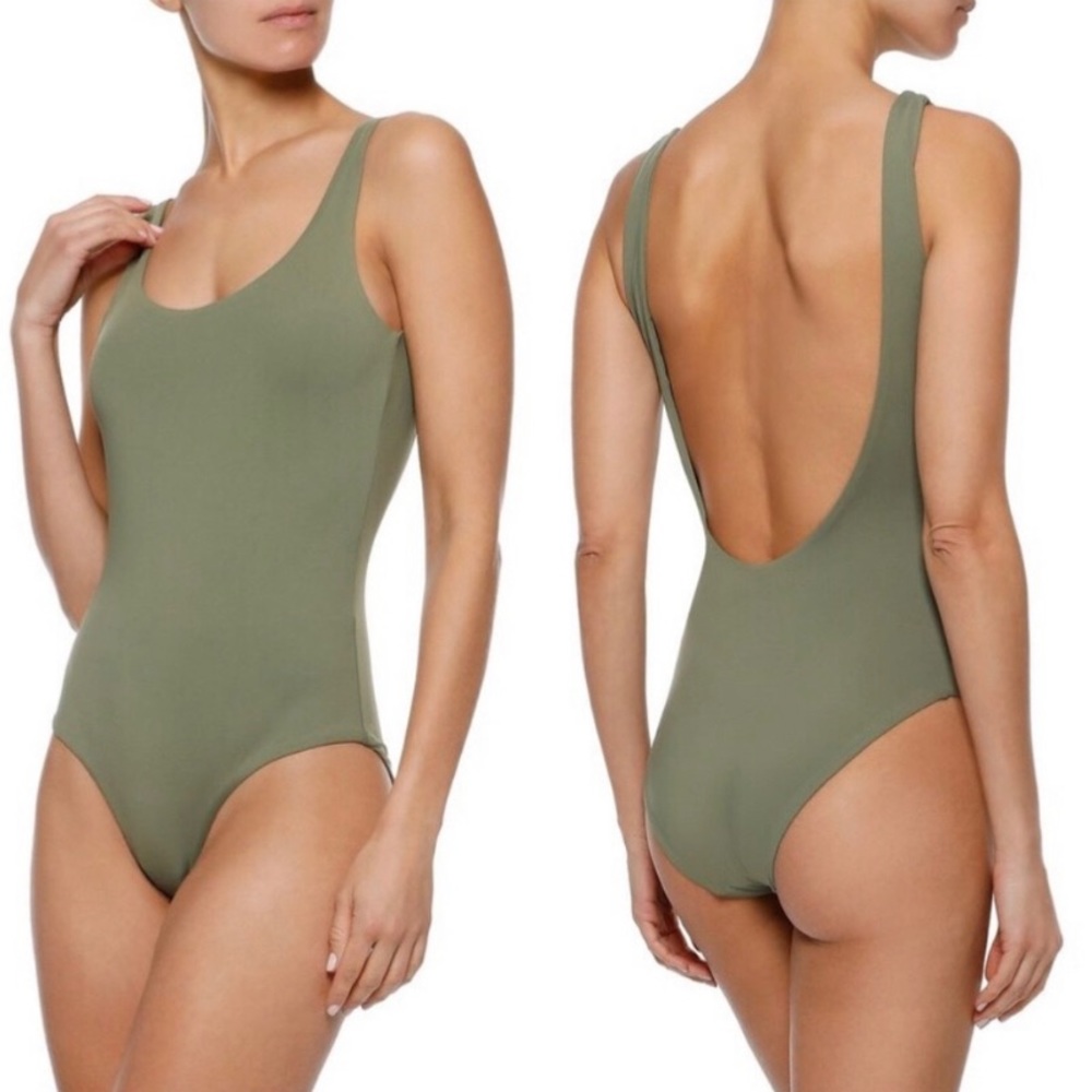 NWT Anthropologie Onia Kelly Swimsuit Forest Green